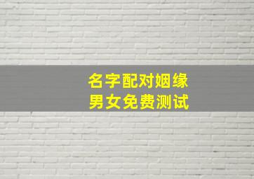 名字配对姻缘 男女免费测试